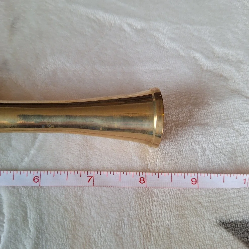 Vintage 1989 Solid Brass Flower Bud Vase 8.25 inches Hand‎ Made Made In India